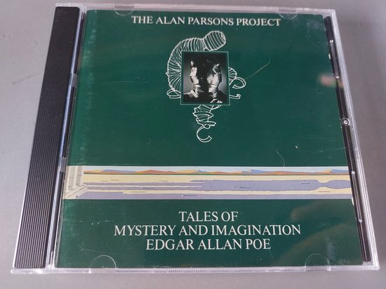CD hoesje van The Alan Parsons Project, Tales of Mystery and Imagination, Edgar Allan Poe. Met een gestileerde afbeelding van een hoofd.