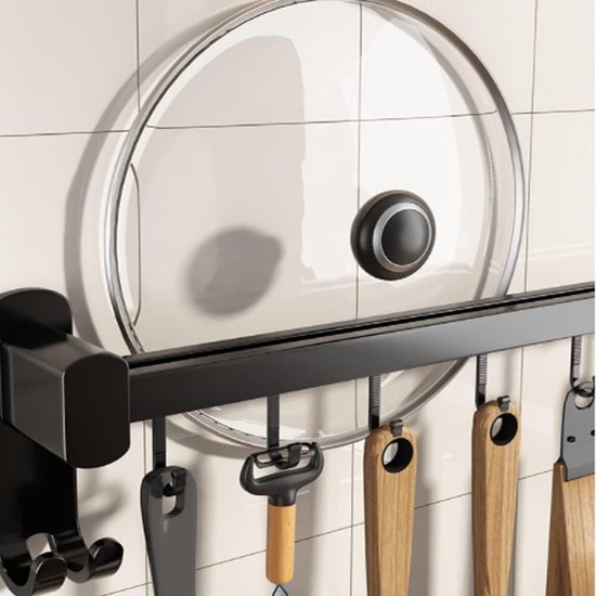 Keukengerei Hanger, Aluminium Kookgerei Hangend Rek Punch Vrij Hangend Pottenrek Gebruiksvoorwerp Houder Wandgemonteerde Lepel Schop Snijplank Opbergrek voor Keuken (10 Haken 50cm Keukengerei Hanger, Aluminium Kookgerei Hangend Rek Punch Vrij Hangend Pottenrek Gebruiksvoorwerp Houder Wandgemonteerde Lepel Schop Snijplank Opbergrek voor Keuken (10 Haken 50cm