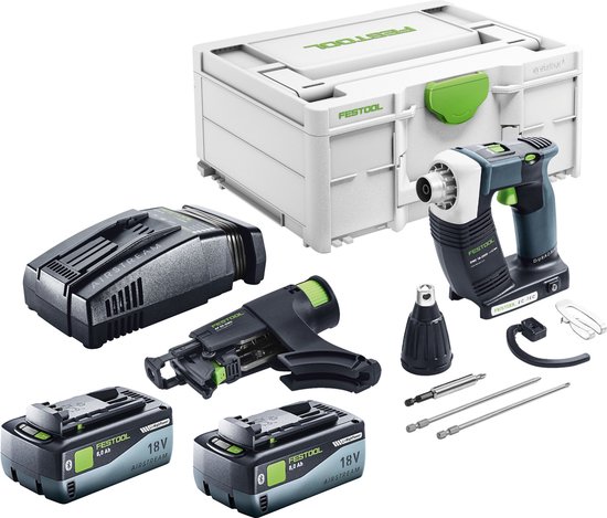 Festool DURADRIVE DWC 18-2500 Basic accuschroevendraaier 18 V 18 Nm borstelloos + 2x accu 8.0 Ah + snellader + systainer