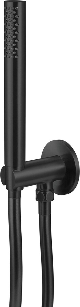 Qisani Flow handdouche met wateraansluiting Zwart Gecoat