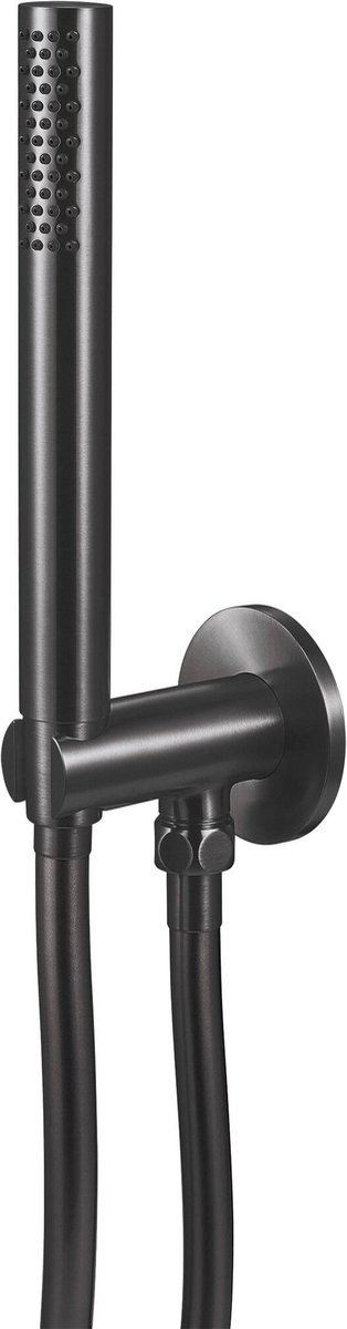 Qisani Flow handdouche met wateraansluiting Gun Metal Zwart