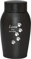 Honden urn - Katten urn - 500 ML - Love you forever - RVS - Zwart - Moderne urn - Crematie urn - As urn - Huisdieren urn - Urn voor kat- Urn voor hond - Grote urn