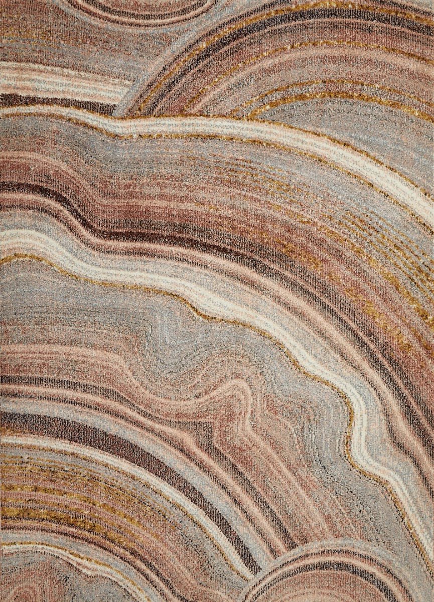 Concept Looms Amara Blush Grey AMA108 Vloerkleed - 240 x 330 cm - Oranje - Rechthoekig - Polyester - Woonkamer - Abstract - Design, Eclectisch, Modern