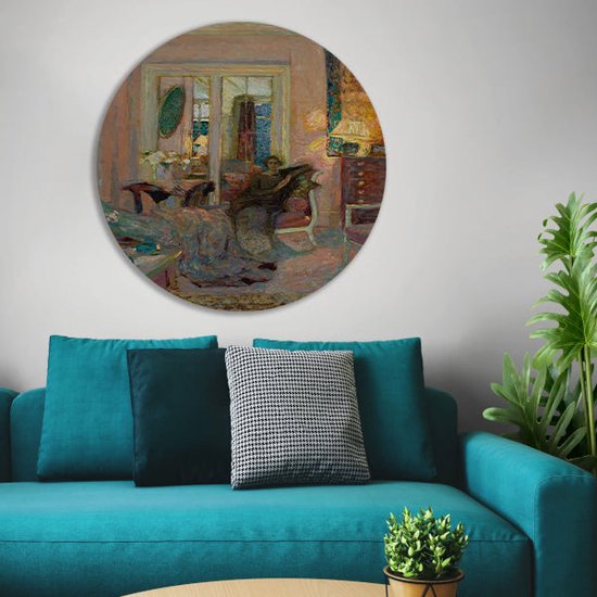 Prinses Bibesco - Édouard Vuillard wandcirkel - Interieur rond schilderij - Schilderij Ruimte - Muurdecoratie industrieel - Muurcirkel - Kunstwerk muurcirkel forex 60x60 cm