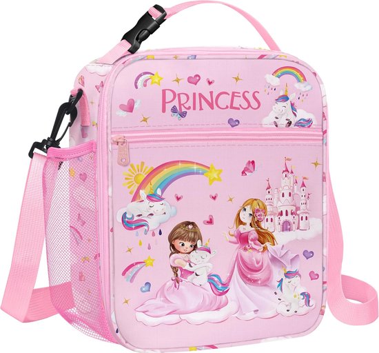 Schooltas met prinsessen Roze fuchsia 26 x 23 x 11 cm Peuters kleuters bol