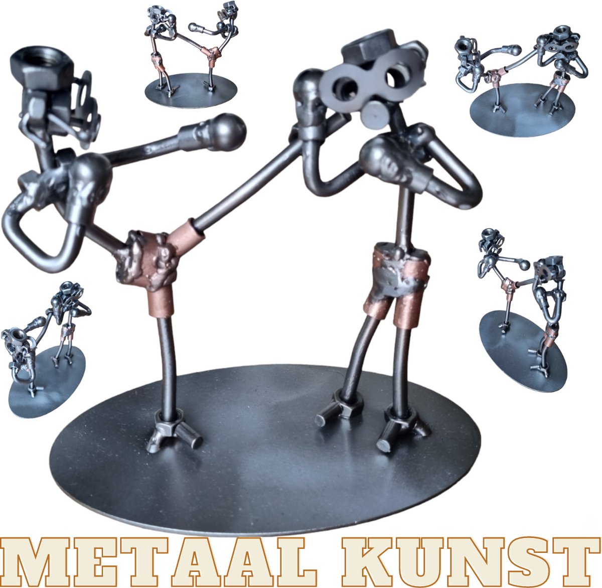 Kickboxing-sport-metaal beeld-metaal kunst-sportwedstrijden-campion-boks-gym-kickboksen-uniek-verjaardag-cadeau-sinterklas gift-kerst-geschenk