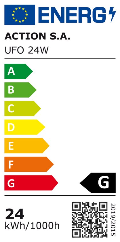 Plafonnier Activejet AJE-UFO 24W Argent , LED Wit A ++