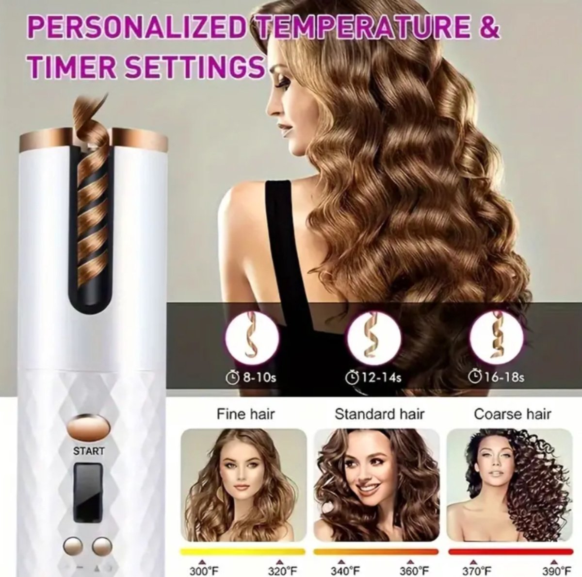 Welltop Draadloze Krultang USB Automatisch - afbeelding 2