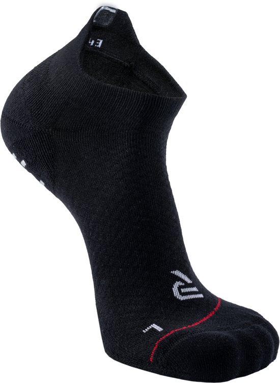 RØFF SOCKS® Gripsokken - Yoga sokken - Sportsokken - Hardloopsokken - Tennissokken - 2pack - Naadloos - Enkelsokken - Biologisch Katoen - Zwart - Maat 44/45