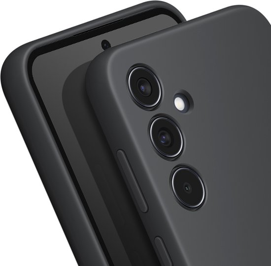 Zwarte Samsung siliconen hoes voor Galaxy A35 5G, met Samsung logo.