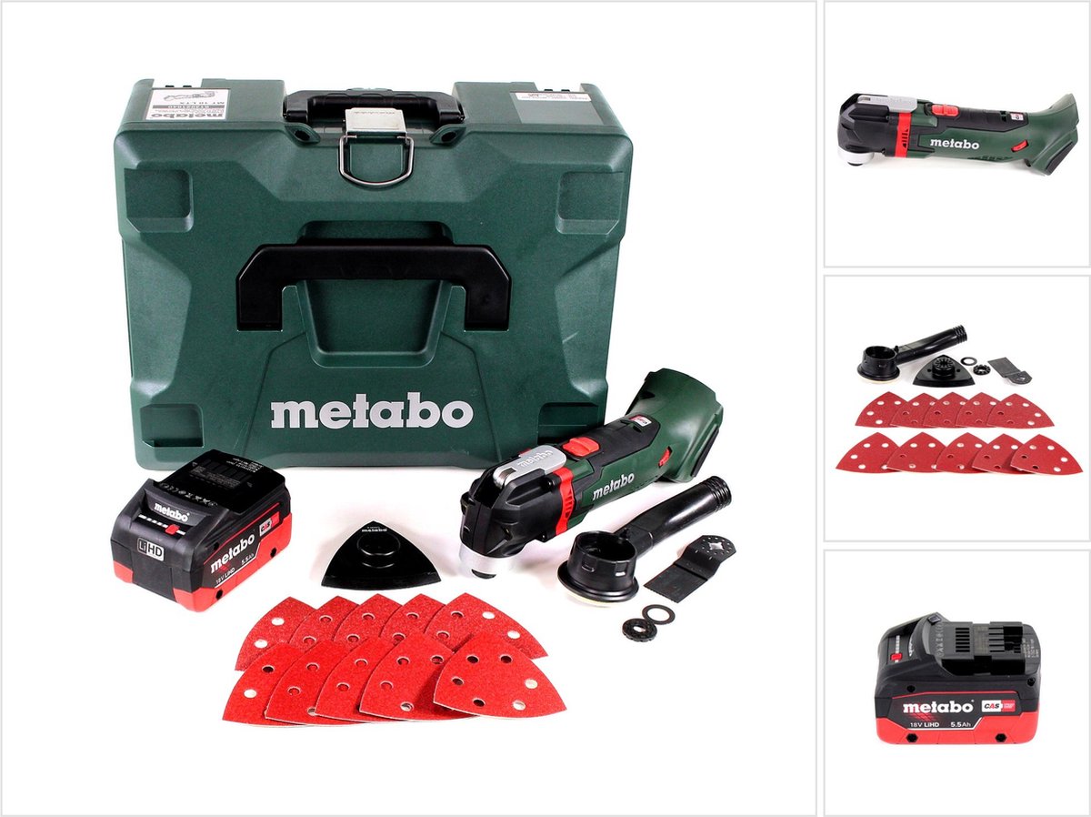 Metabo MT 18 LTX snoerloze multitool 18V ( 613021840 ) OIS/Starlock-compatibel + 1x oplaadbare accu 5,5Ah + koffer - zonder oplader