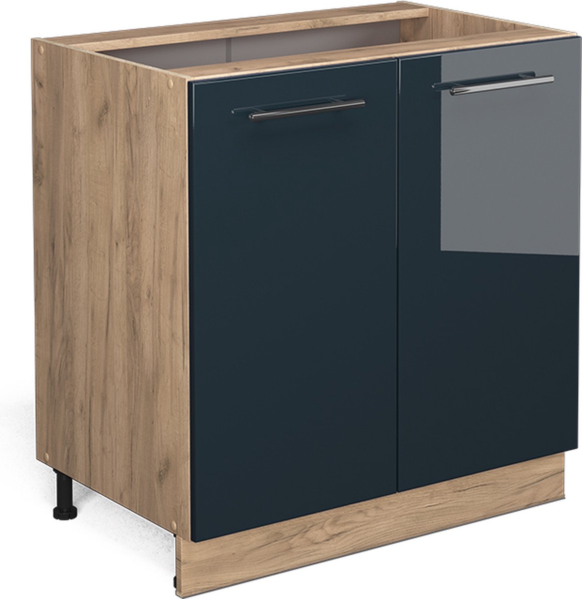 Vicco Fame-Line Keukenonderkast – 80 cm met legplank, zonder werkblad Donkerblauw hoogglans Donkerblauw hoogglans/Goudkleurig Eiken