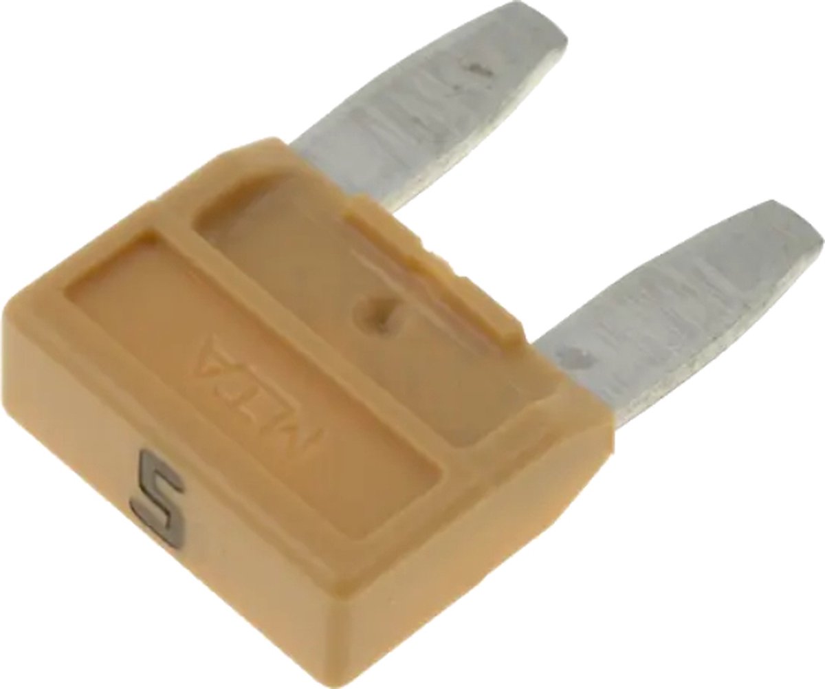 Mini Autozekering - 5 Ampere - Lichtbruin - 10 stuks