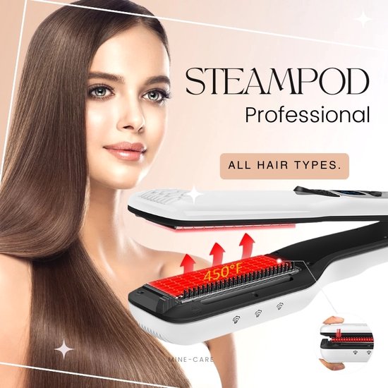 Foto: Steampod professional stoom stijltang plus steampods krultang stijltang professionele stijltang stoom wit