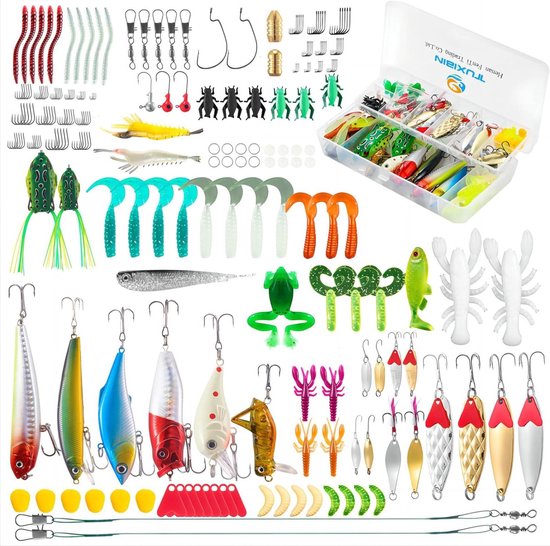 234 stuks kunstaas aas tackel vistuig kit set - spinnerbaits VIB haken wartels zinkend worm lepels hard visgerei doos 234-1