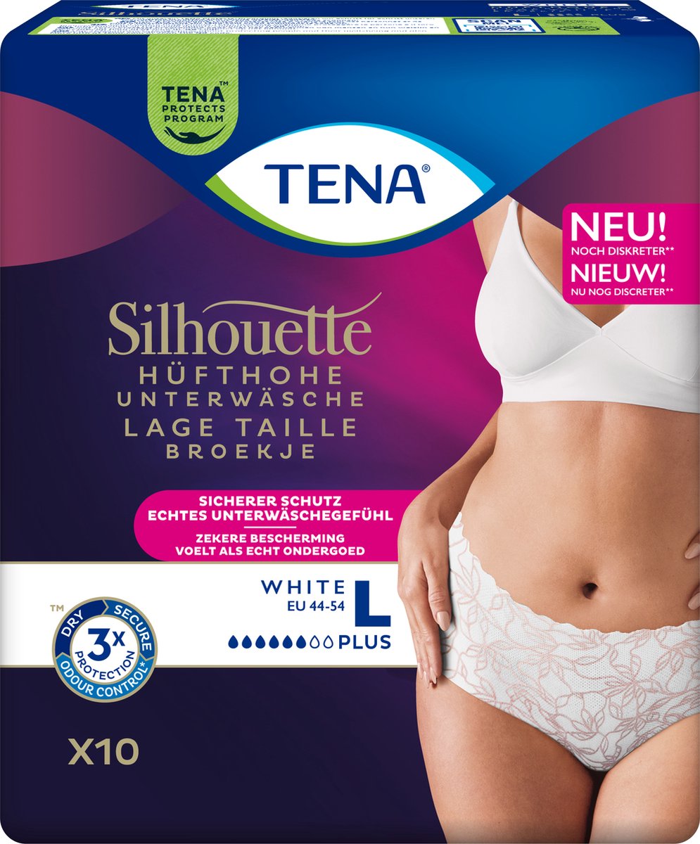 Goedkoopste TENA Silhouette Plus - low waist incontinentiebroekjes - White - L - 20 stuks