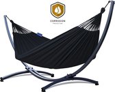 Hangmat met Standaard 2 Persoons PREMIUM – Verhoogde, Stevige & WEERBESTENDIGE Constructie | Comfortabele Hangmat | Max. Belast. 220 kg – Grande Premium Roma