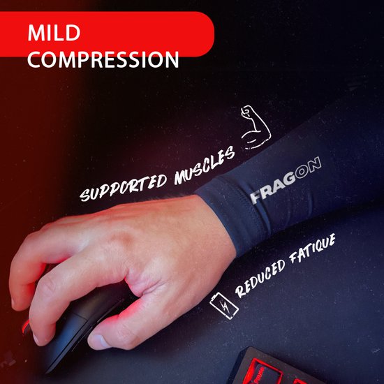 FragON - Esports Gaming Compressie Arm Mouw - 1 Stuk Compressive Arm Sleeve - Zwart - S — afbeelding 3
