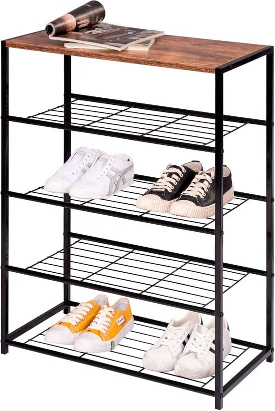 Schoenbank Borneo Zwart 80 x 52 cm Vicco | Zwart | Schoenbank | 406673146598906