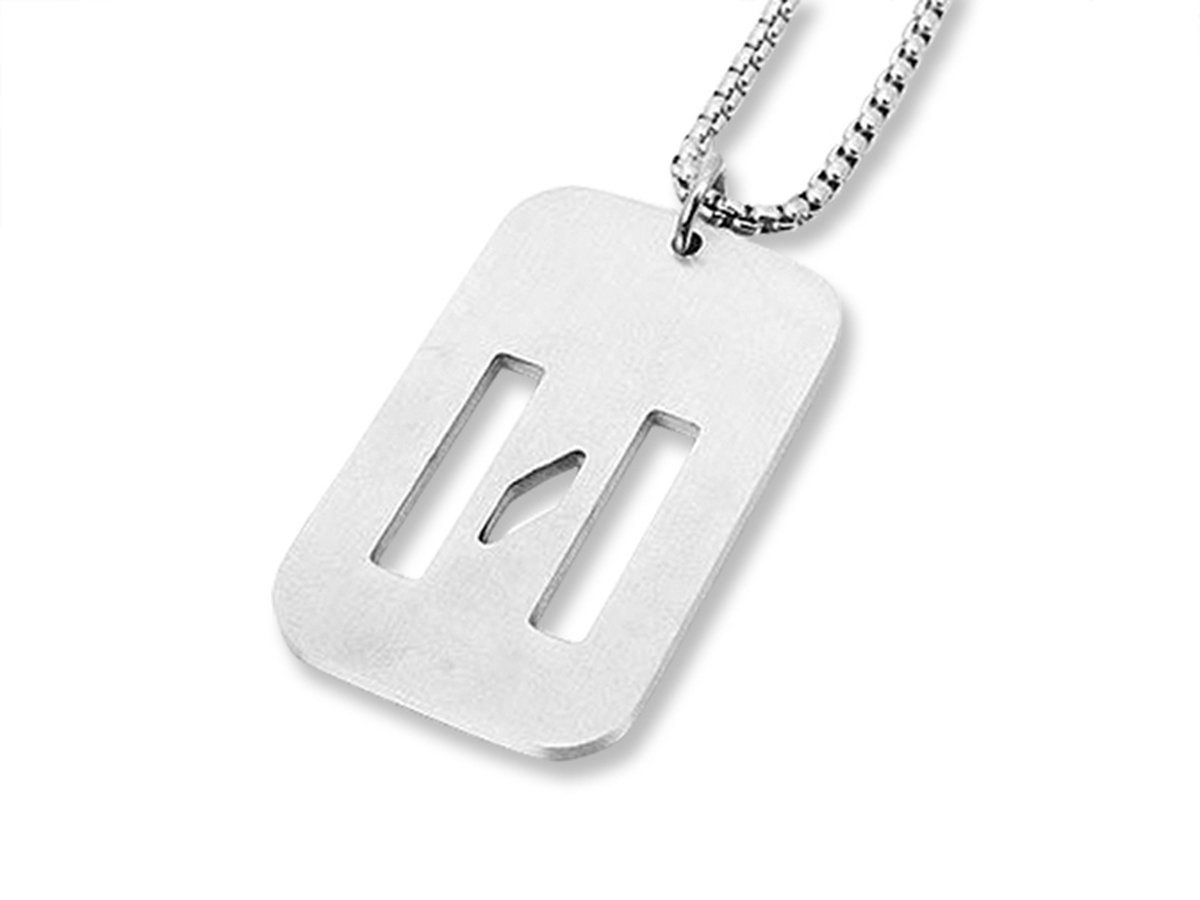 Amanto Ketting Alef - 316L Staal - Dogtag - 41x25mm - 60cm