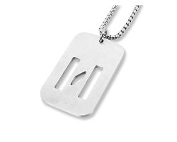 Amanto Ketting Alef - 316L Staal - Dogtag - 41x25mm - 60cm