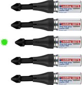 edding 8875 deep hole spray marker 100mm neon green by marxman - markeringspen voor diepe gaten - 5 stuks - neongroene krijtspuit maakt markeren door boorgaten tot 100 mm diepte en 3-13 mm diameter mogelijk - 250 markering