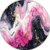 Cercle mural Goud - Panneau mural expressionnisme abstrait - Cercles muraux Art moderne - Décoration murale industrielle - Tableau rond - Décoration murale chambre cercle mural aluminium 70x70 cm