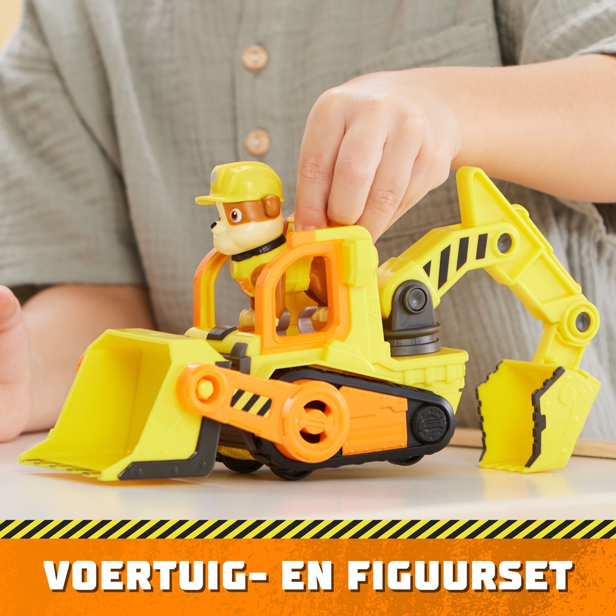Rubble & Crew - Rubble’s Bulldozer met speelfiguur en beweegbare onderdelen - PAW Patrol speelgoed — afbeelding 2