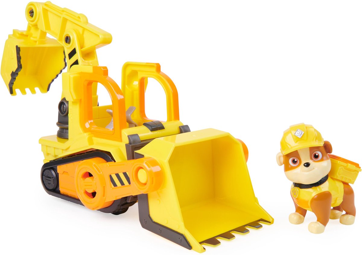 Rubble & Crew - Rubble’s Bulldozer met speelfiguur en beweegbare onderdelen - PAW Patrol speelgoed — afbeelding 8