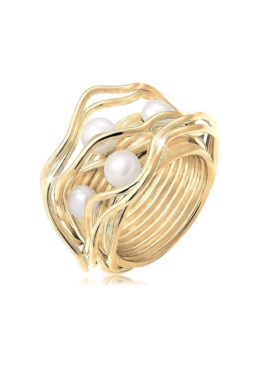 Nenalina - Ring - Verknotet Gewoben Süßwasserperlen 925 Silber - Dames