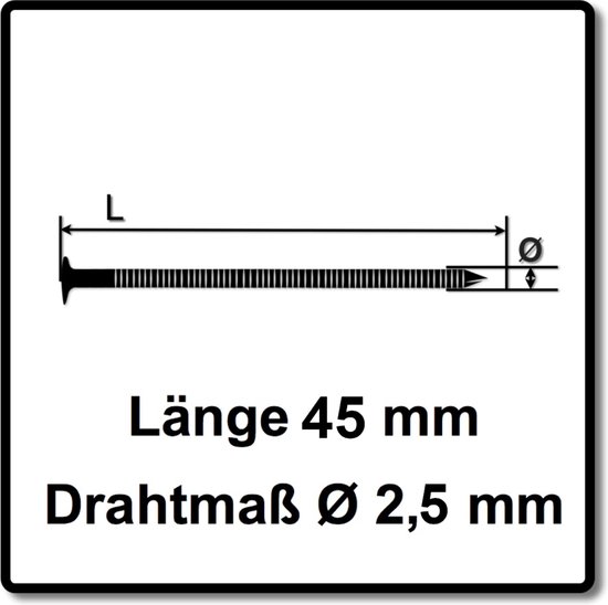 Prebena CNW25/45BKRI Clous à rouleaux vierges avec tige annulaire - 10800 pièces