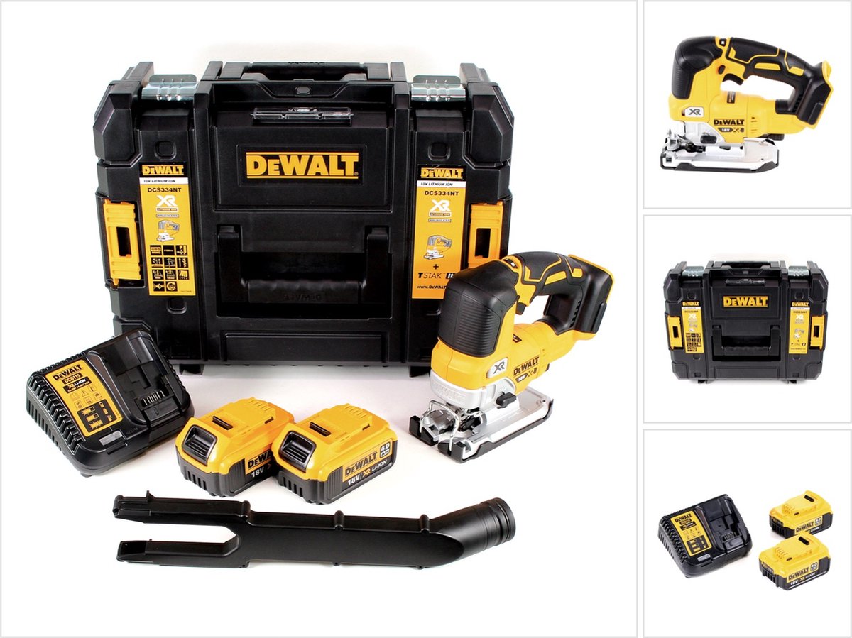 DeWalt DCS 334 M2 accu pendelzaag 18 V borstelloos + 2x accu 4,0 Ah + lader + TSTAK