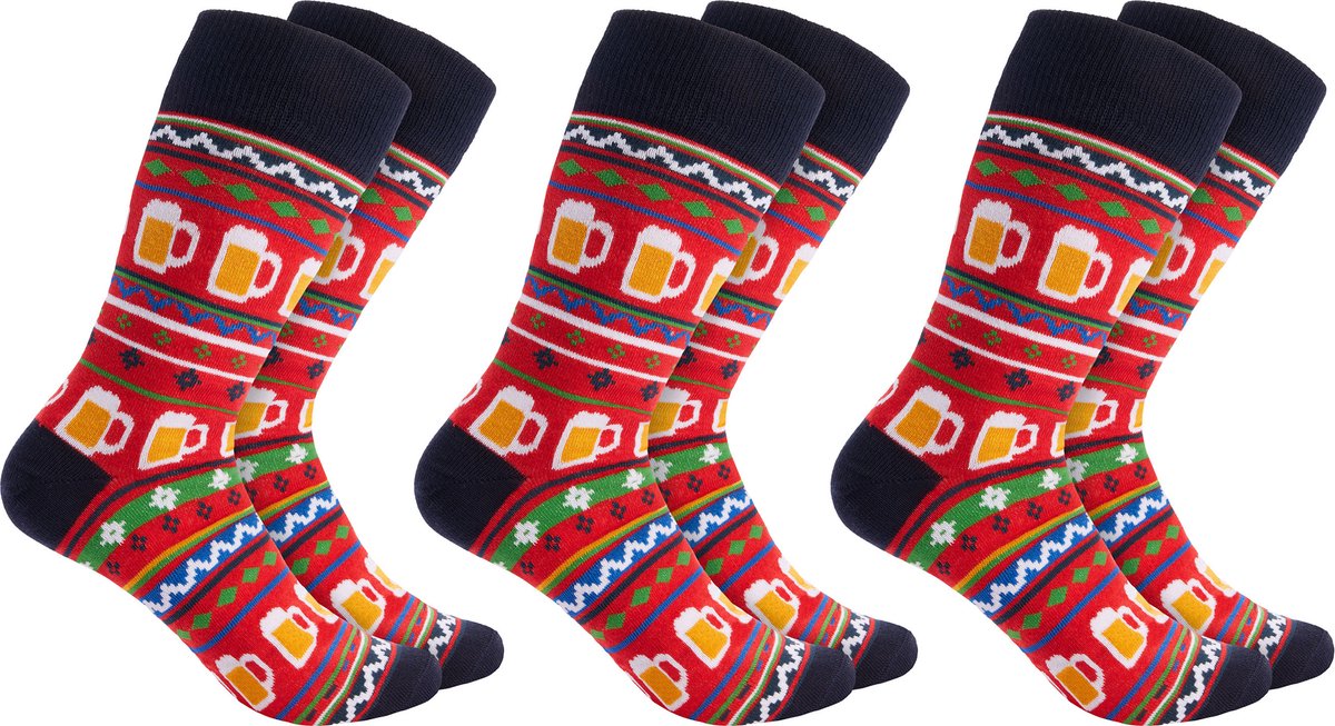 BRUBAKER Kerstsokken voor Mannen en Vrouwen - Kerstmotieven - Unisex Kleurrijke Knuffelsokken voor het Kerstseizoen - Grappige Katoenen Sokken - Cadeau Kerstmis