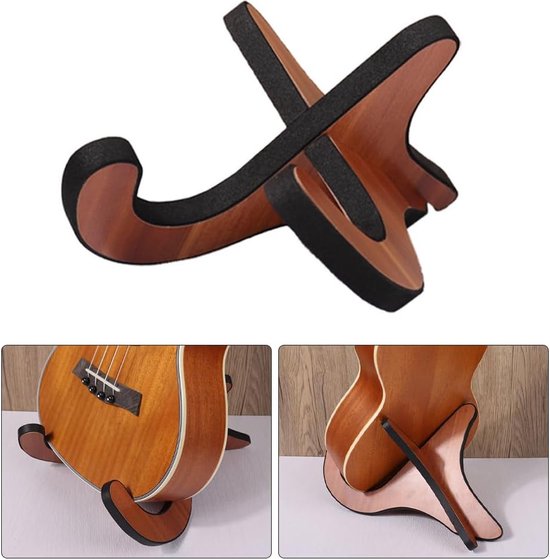 Support pliable en bois pour ukulélé, violon et mandoline Support pliable en bois pour ukulélé, violon et mandoline
