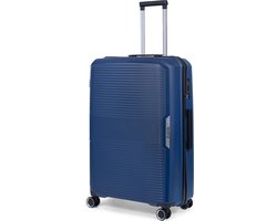 TravelZ Swinger Grote reiskoffer 78cm - Sterke Lichtgewicht Trolley 105 ltr met TSA-slot - Blauw
