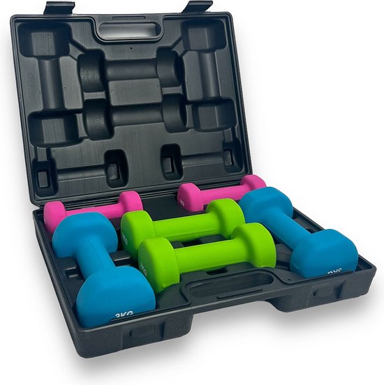 Ergonomische Neopreen Halterset 12 kg Inclusief Standaard - Sport Ergonomische Neopreen Halterset 12 kg Inclusief Standaard - Sport
