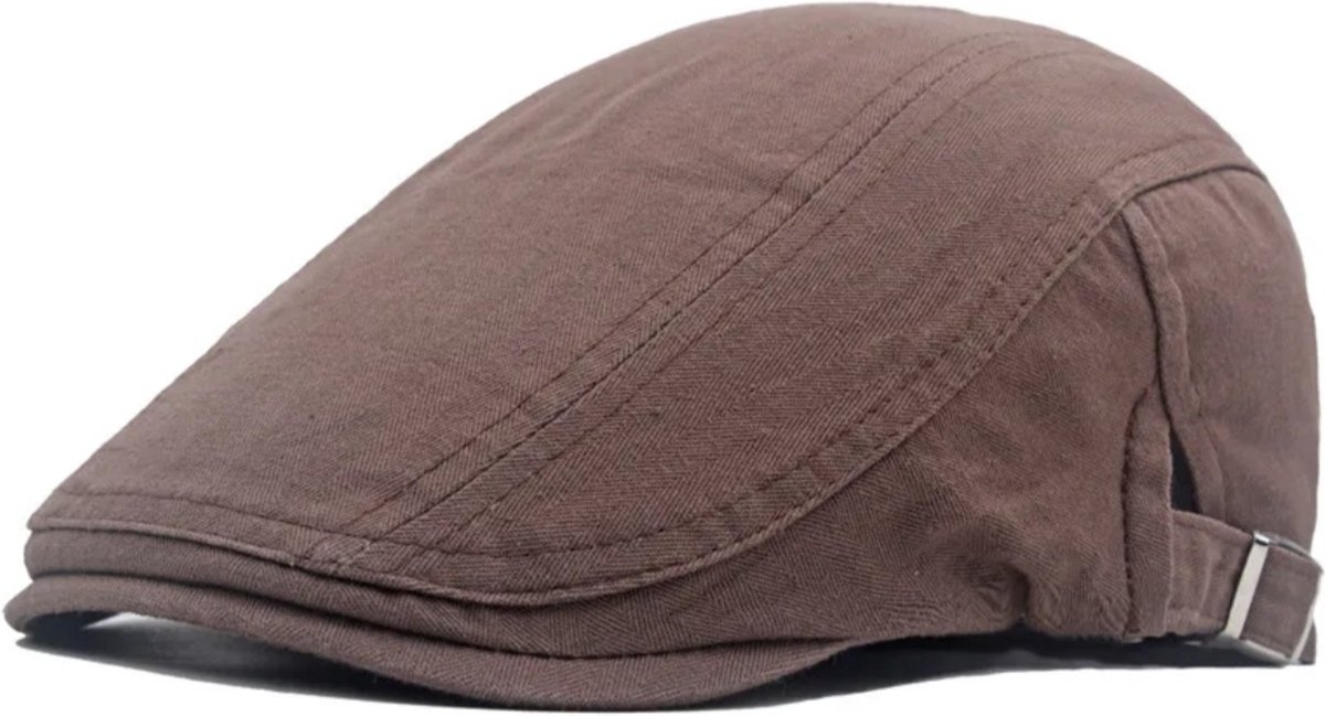 Moderne Platte Pet - Verstelbaar - Koffie Bruin - Flat Cap - Adjustable - Coffee Brown - Duckbill