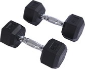 Bol.com Endless Paar van 6 Kg (2 * 13 LB) Hexagon Rubber bekleed Dumbbell | Zwart | Materiaal: IJzer en rubber | Perfect voor bo... aanbieding