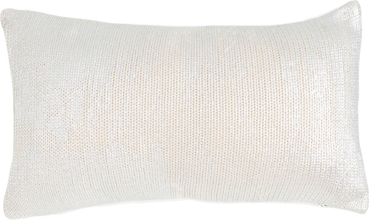 Mars & More Fine Knit off-white silver foi Cushion 30 x 50 cm Wit