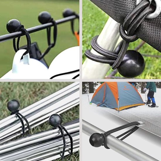 Zeilspanner met Bal - 20 Stuks - Spanrubbers - Koord Spanners - Tentspanner - Spanrubbers Elastieken - Voor Bootzeil/Zeil/Spandoeken/Schaduwdoek/Aanhangwagen/Tent van Toolstation — afbeelding 3