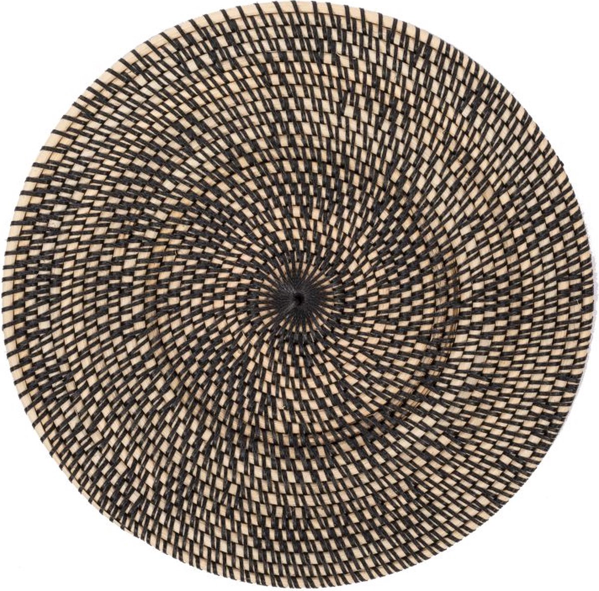 Placemat rattan, rond, dia 36 cm, black