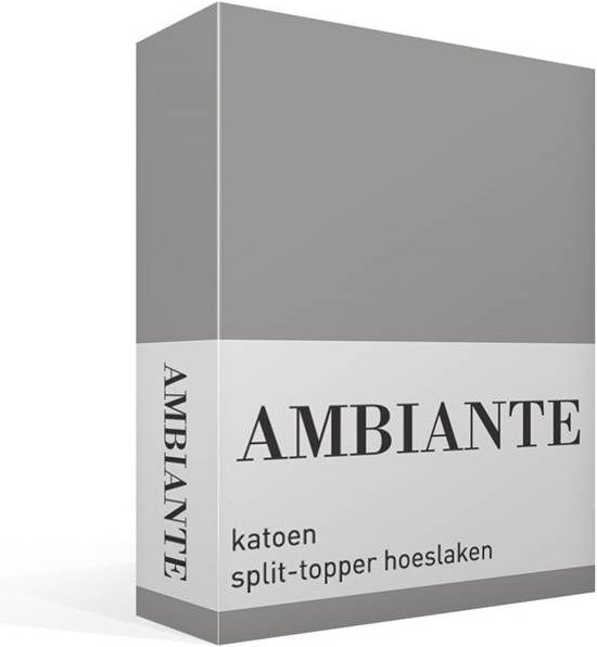 Drap-housse fendu Ambiante Cotton Uni - Extra large - Gris