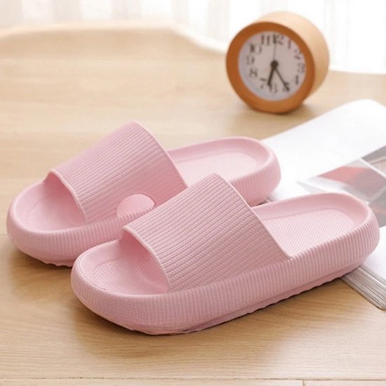 Klikkopers® - Cloud Dias - Slippers - Chaussons de bain - Chaussons de bain - Pantoufles - Léger - Super doux pour vos pieds - Antidérapant - Rose - 38-39
