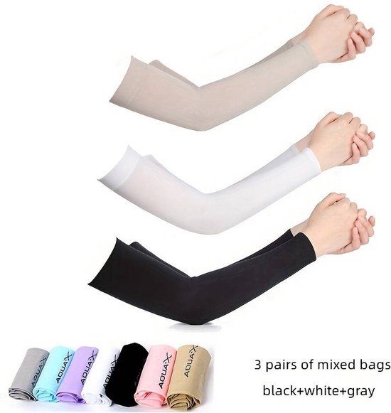 Foto: 3 pack lichte dunne hoge elastische zonbescherming warme handhoes unisex armbeschermer voor autorijden vissen hardlopen buitenactiviteiten uv bescherming fietsarmhoes