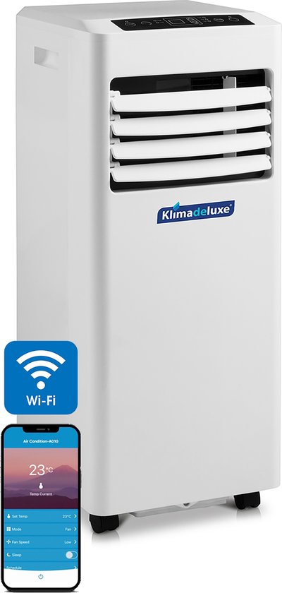 Klimadeluxe - Krachtige Mobiele airco - 7000 btu - Smart airconditioning met...