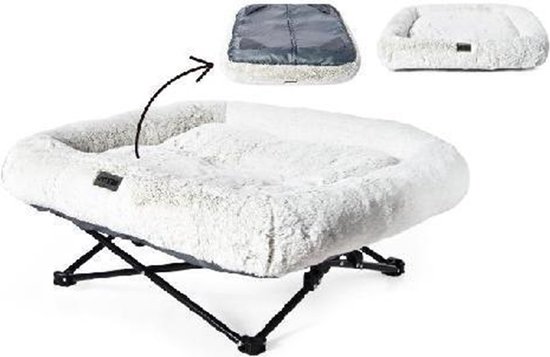 Topmast Hondenstretcher Hondenbed Fluffy - Snowy White - 76 x 76 x 13 cm