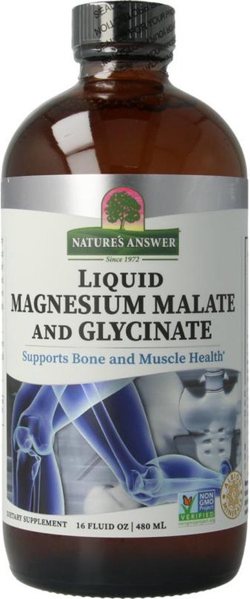 Natures Answer Vloeibaar magnesium malaat & bisglycinaat 480 Milliliter