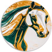 Paard wanddecoratie rond - Dieren muurcirkel - Wandbord Achtergrond - Muurdecoratie modern - Muurdecoratie rond - Wanddecoratie slaapkamer muurcirkel forex 60x60 cm
