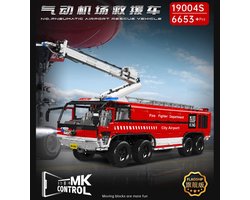 - Mould King - 19004S - MEGA Radiografische RC Crashtender Brandweer Bouwpakket | Firetruck Vrachtwagen Vliegveld | Airport | Blus Voertuig | MOC Bouwpakket | E One Titan | 6653 Bouwstenen | Spuit water! | Technic Creator Compatible |