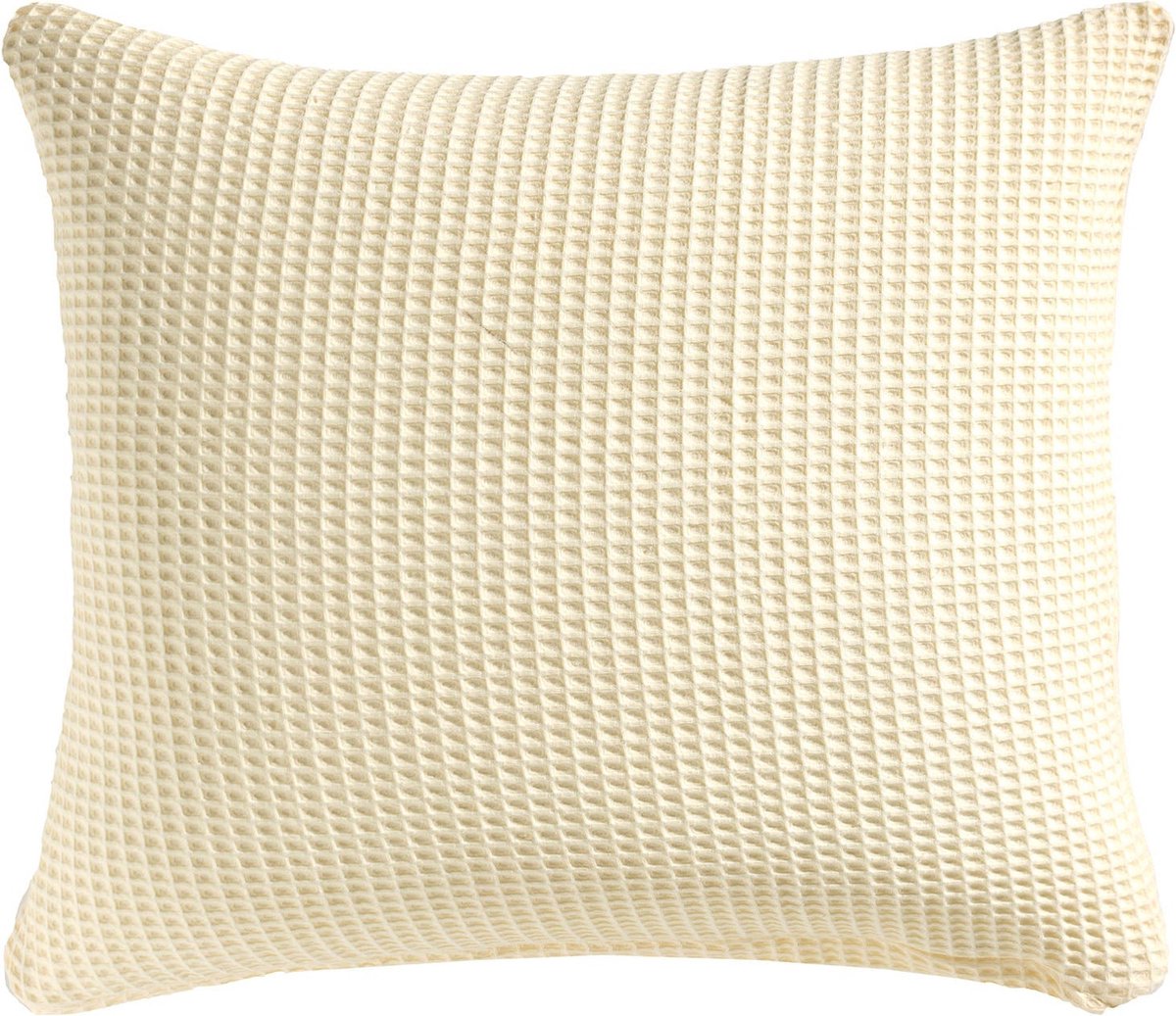 Heckettlane Kussensloop Wafel - Kussenhoes van 50x50 cm - 1 stuk - 100% Katoen - Geel